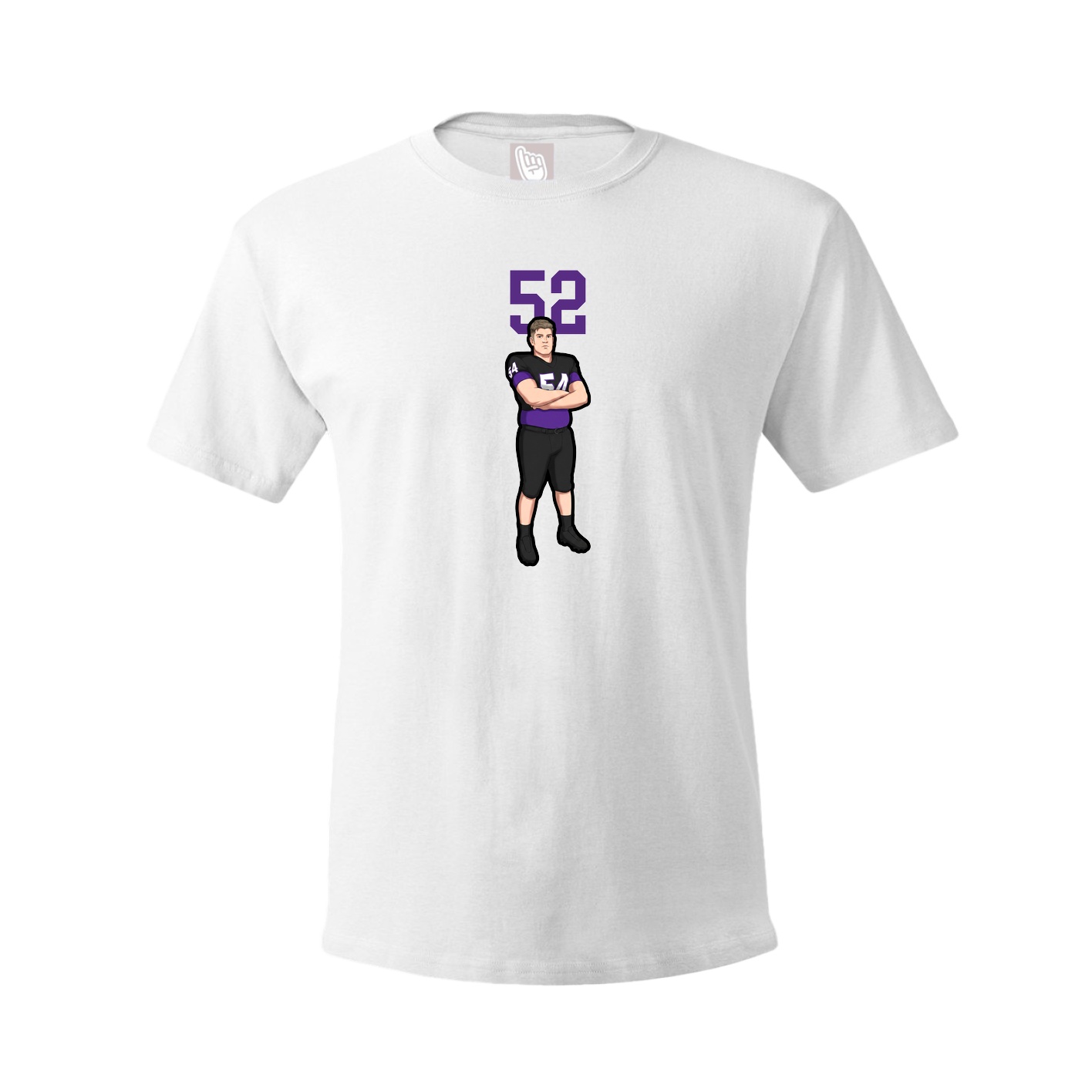 Youth Tee — Number Top in White