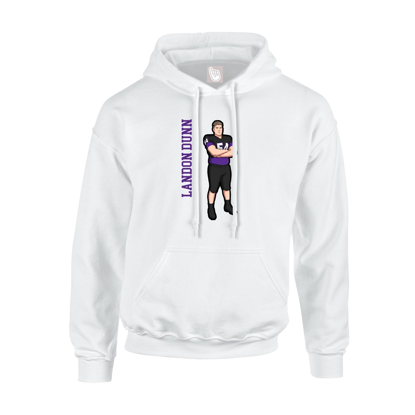 Hoodie — Name Vertical in White