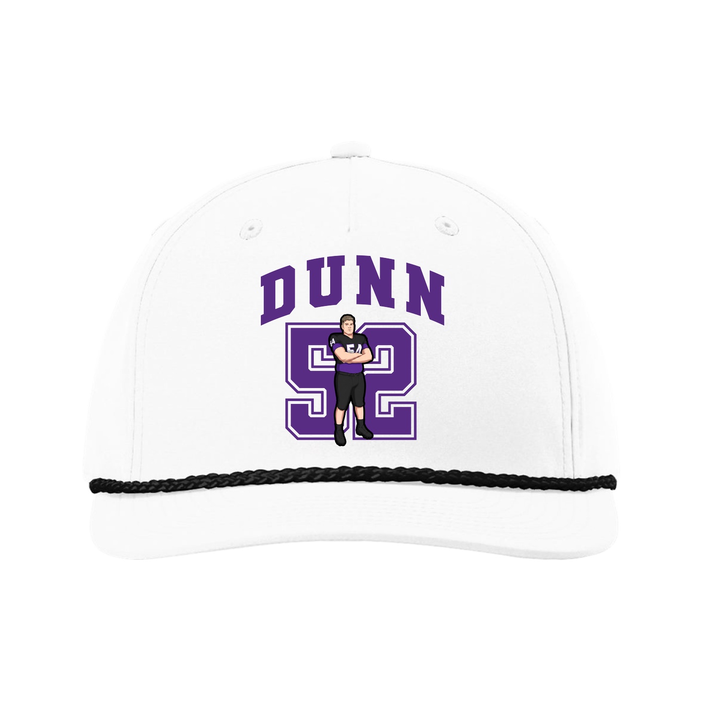 Five-Panel Classic Rope Cap — Number in White