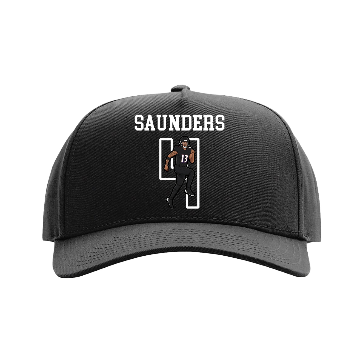 Full Fabric Five-Panel Champ Cap — Shirsey in Black