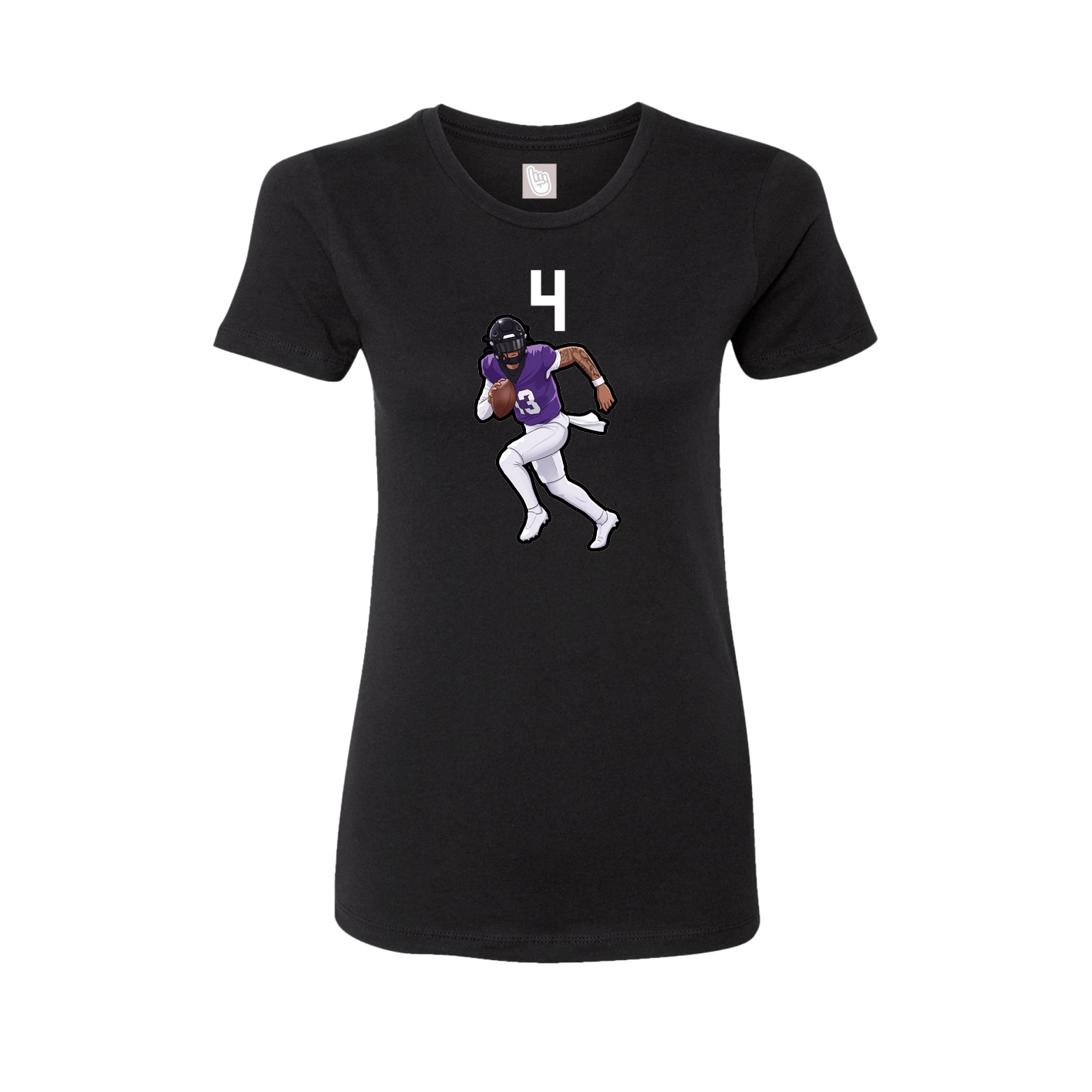 Fitted Women's Tee — Number Top in Black