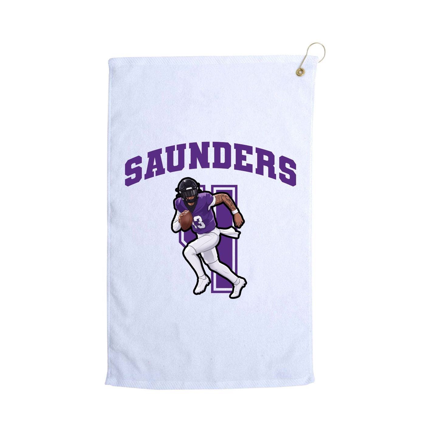 Golf Towel — Number in White