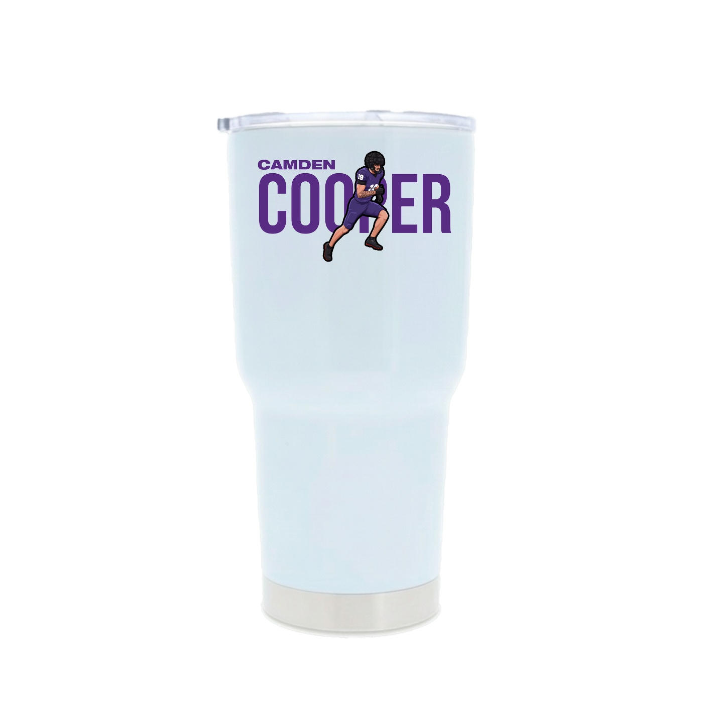 30oz Stainless Steel Tumbler — Player Name in White