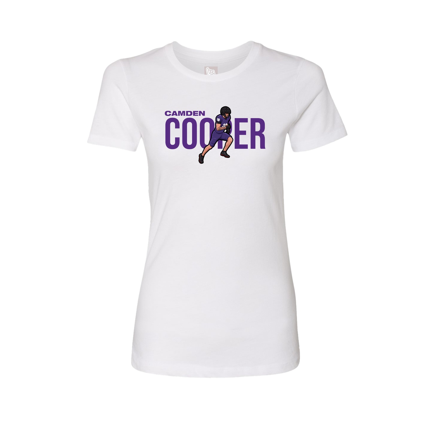 Fitted Women's Tee — Player Name in White