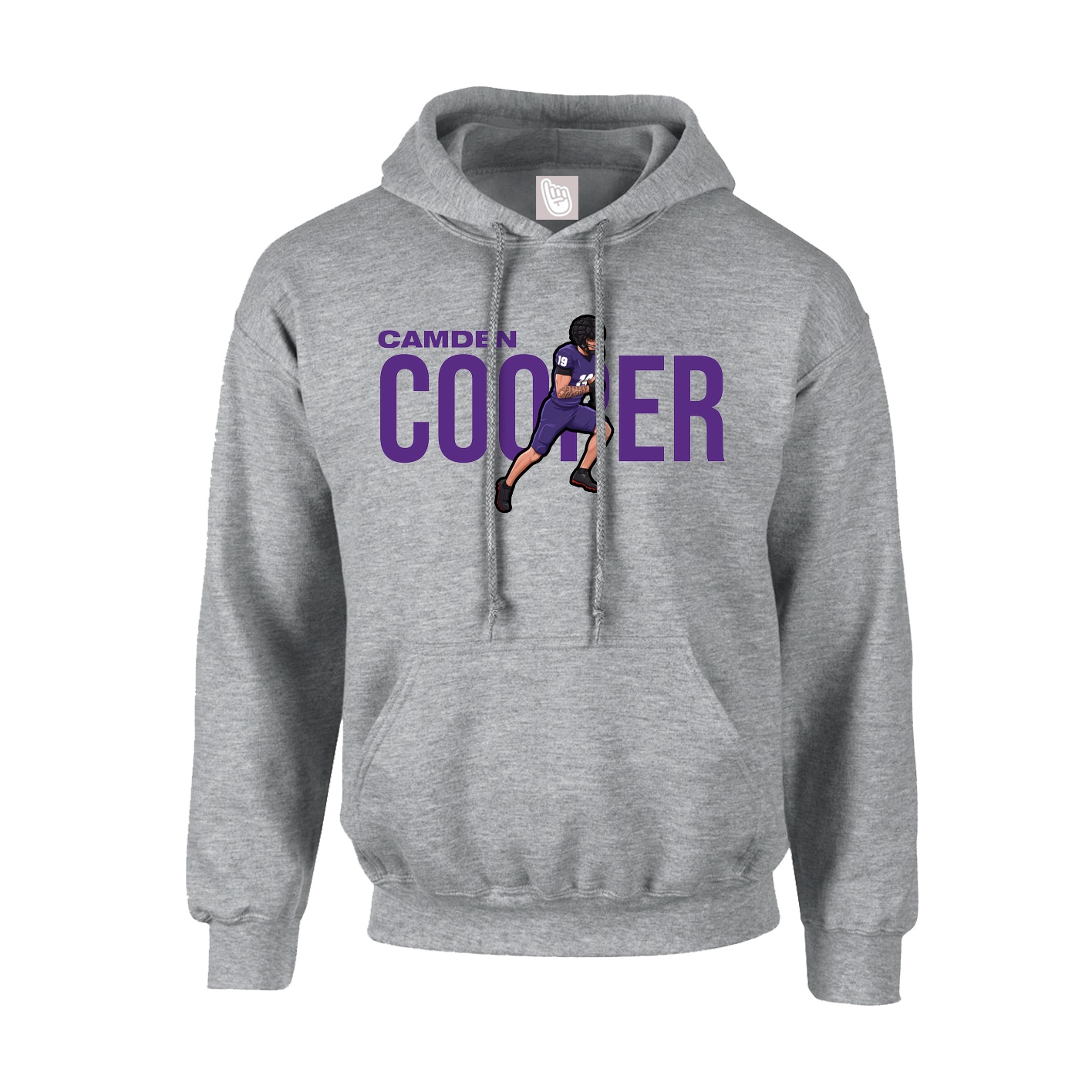 Hoodie — Player Name in Grey