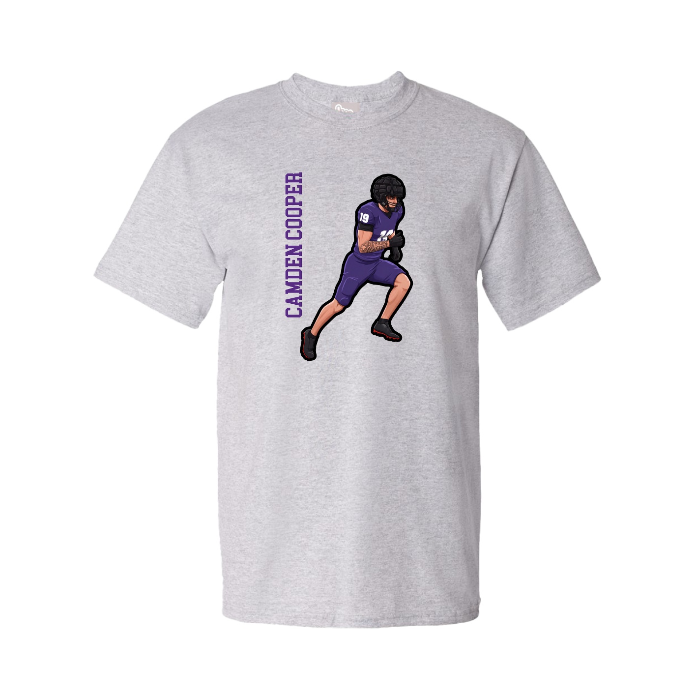 Tee — Name Vertical in Grey