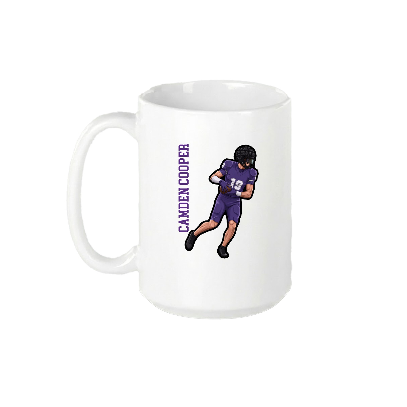 15oz Coffee Mug — Name Vertical in White