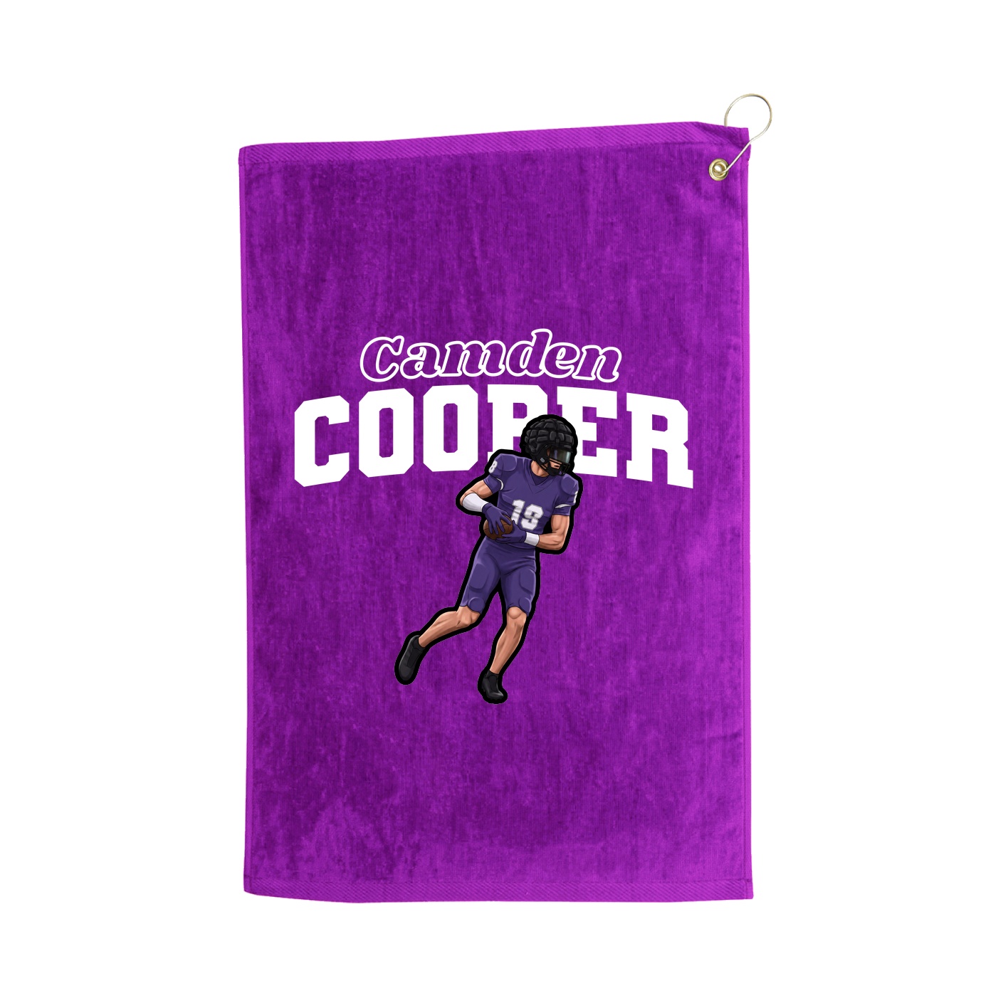 Golf Towel — Name Arch in Purple