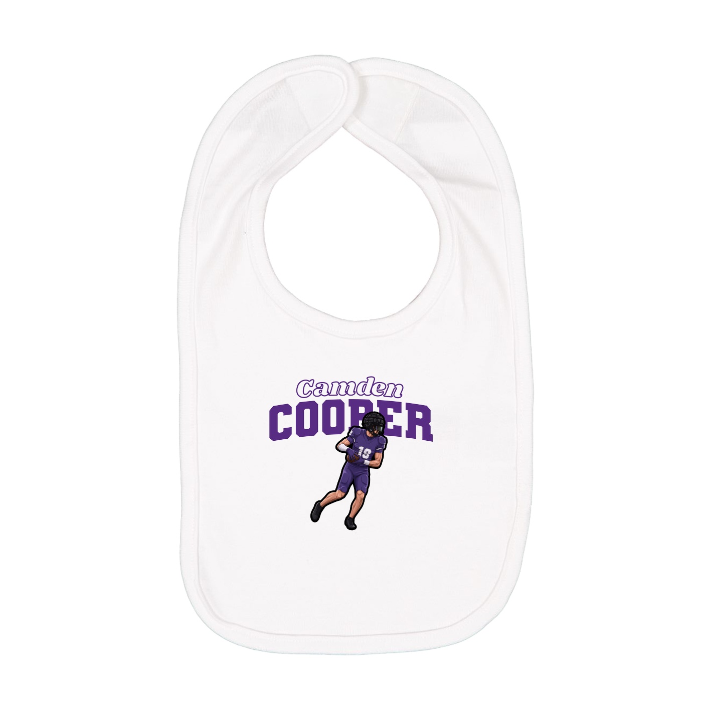 Infant Bib — Name Arch in White