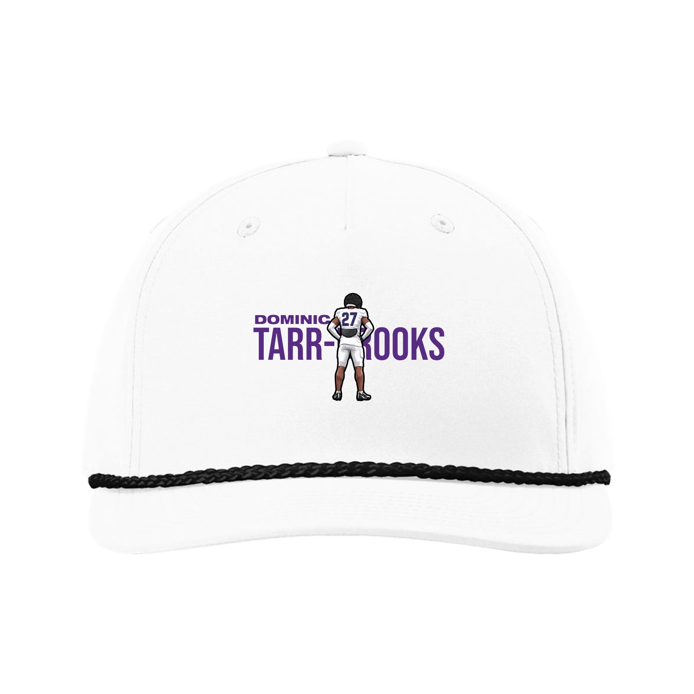 Five-Panel Classic Rope Cap — Player Name in White