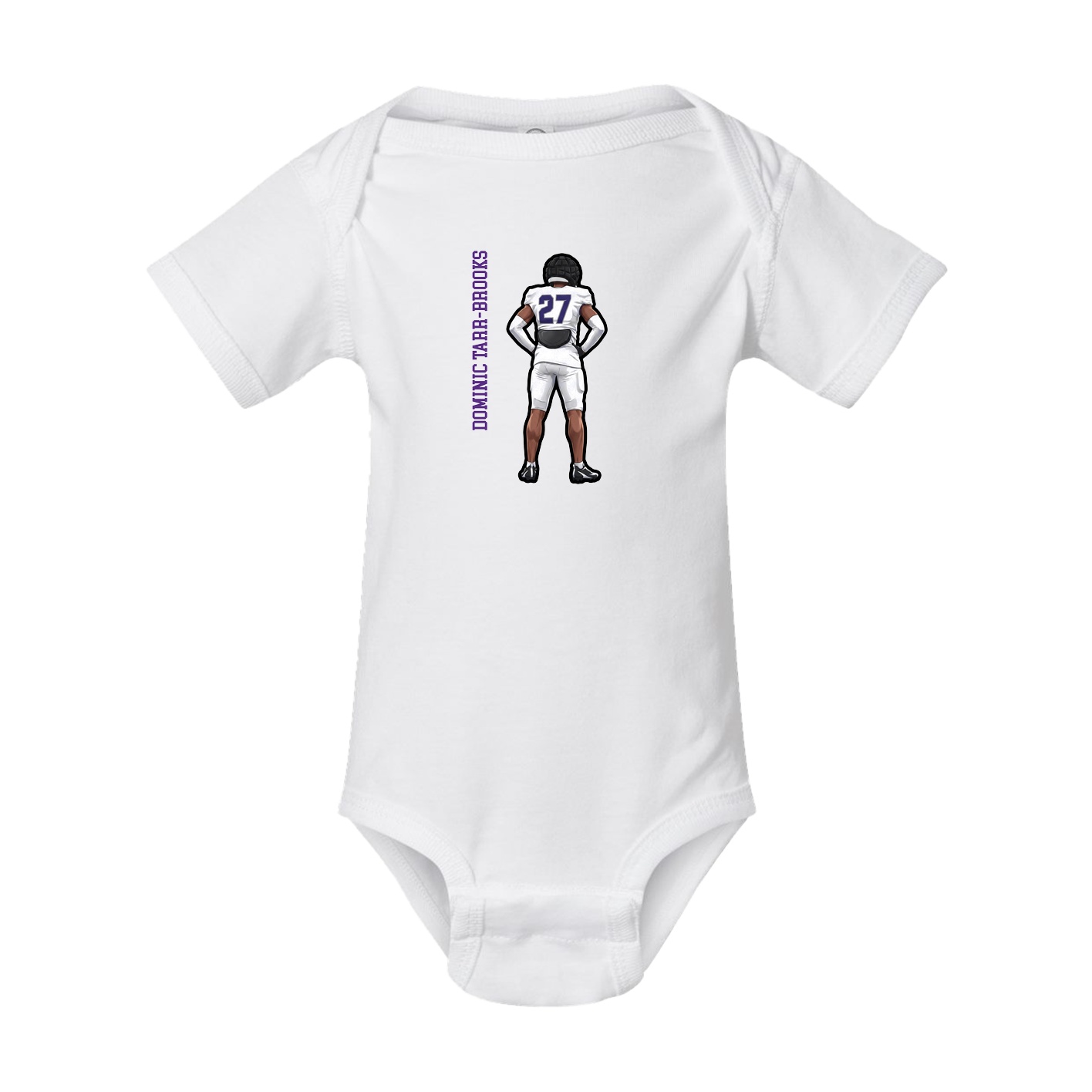 Baby Onesie — Name Vertical in White