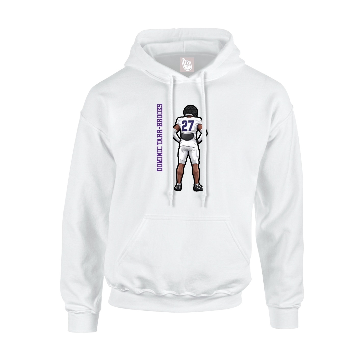 Hoodie — Name Vertical in White