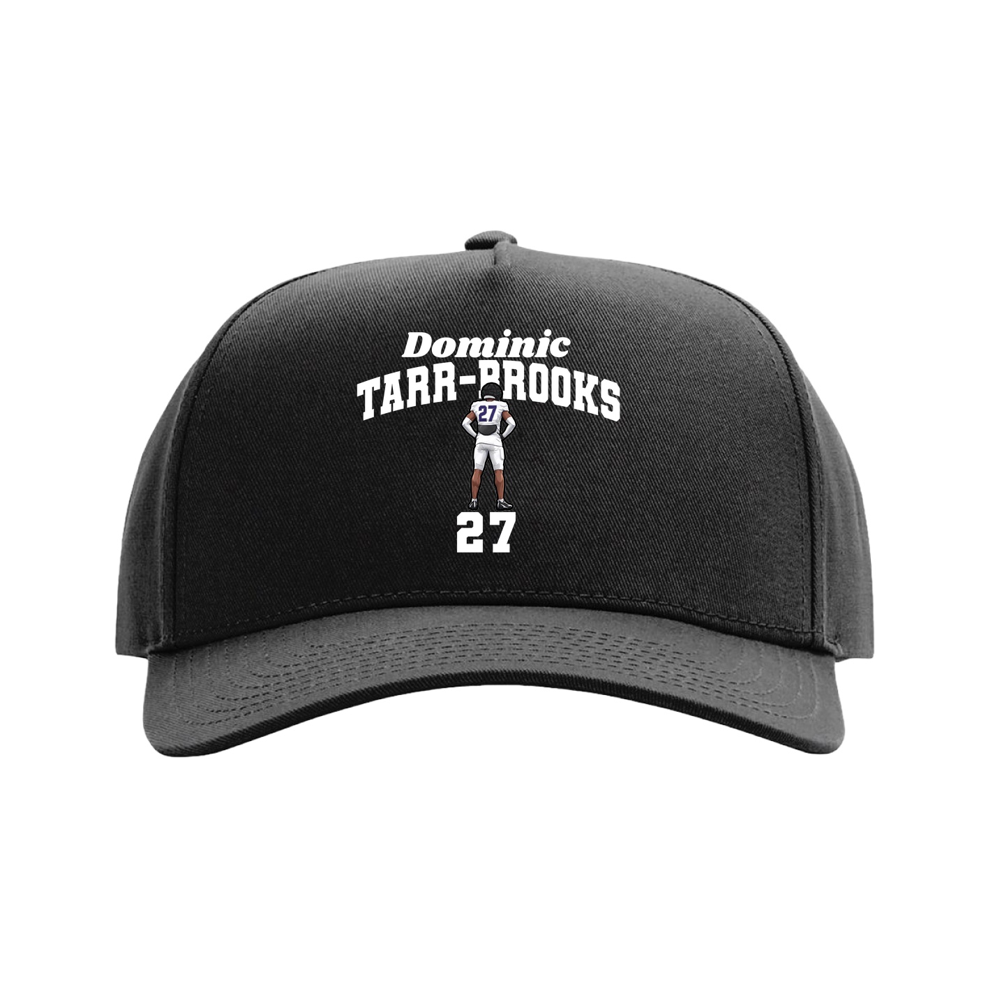 Full Fabric Five-Panel Champ Cap — Signature Arch in Black