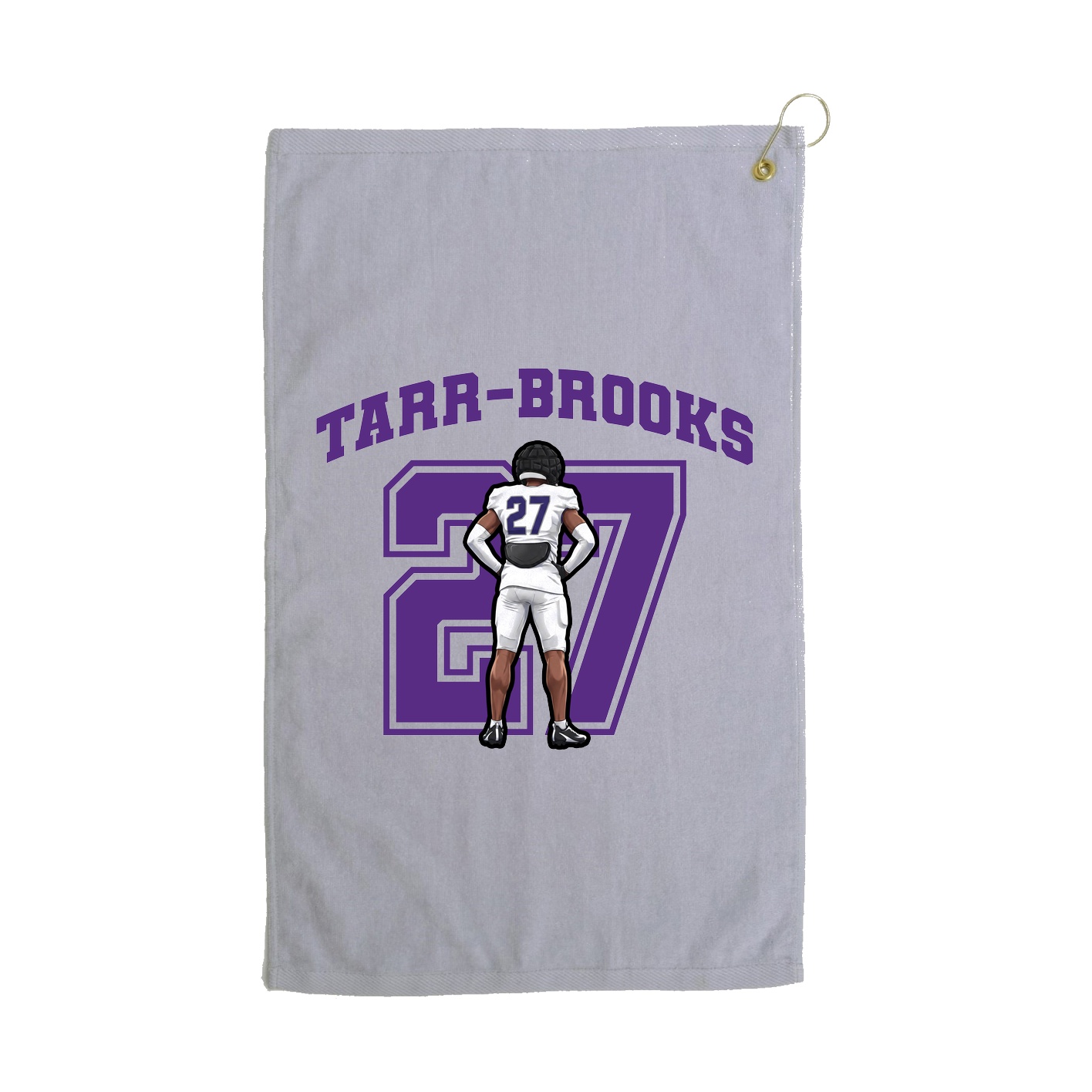 Golf Towel — Number in Grey