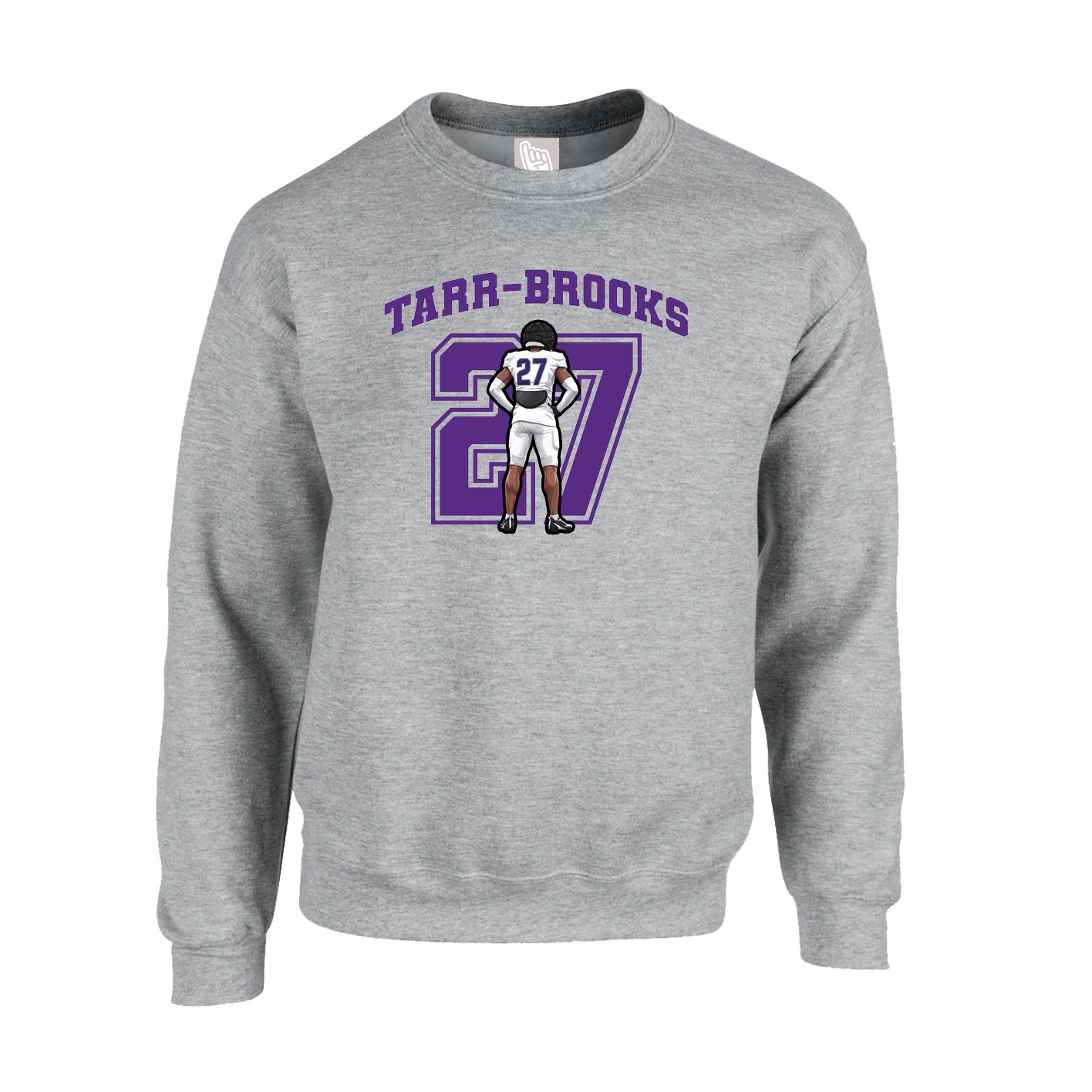 Fleece Crew — Number in Grey