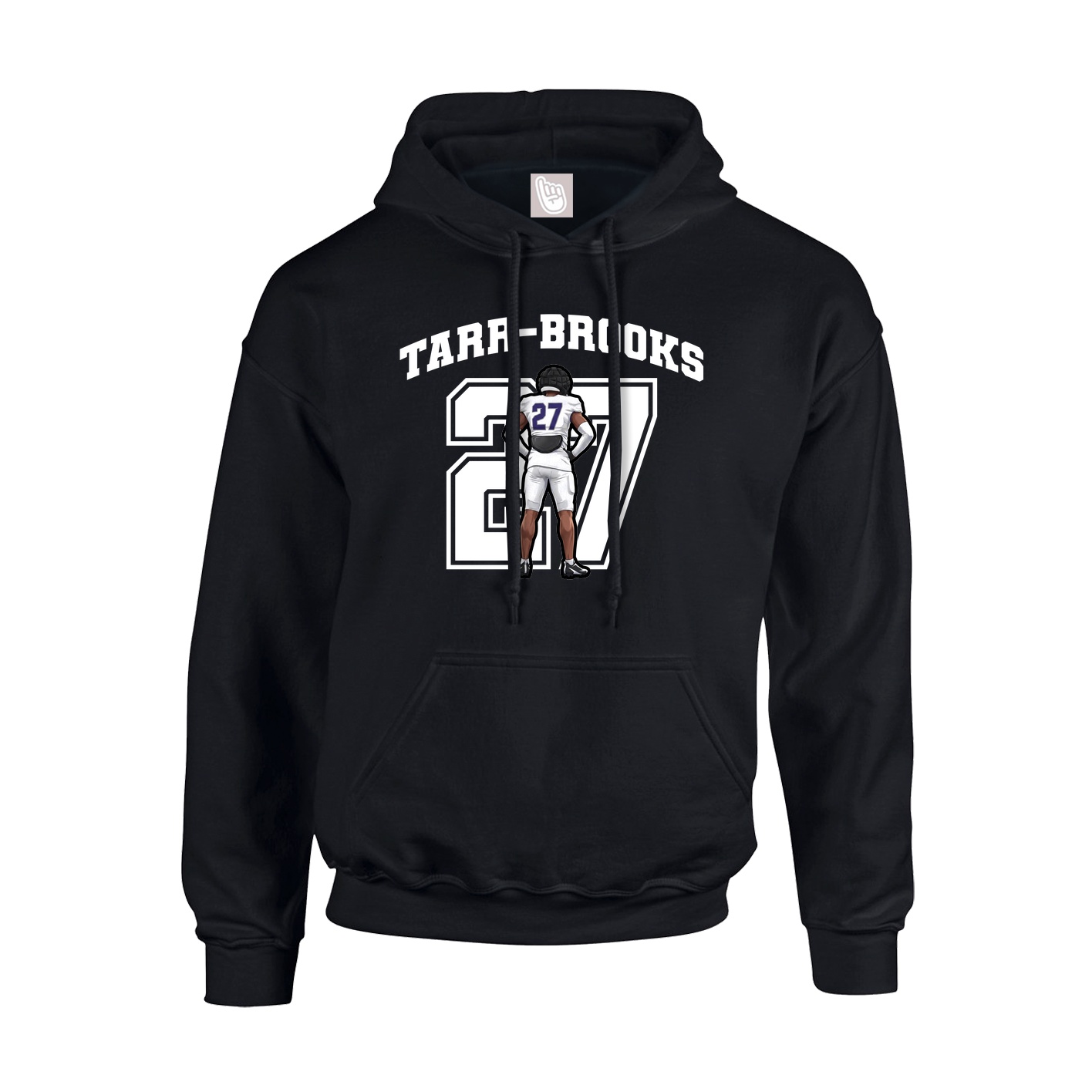 Youth Hoodie — Number in Black