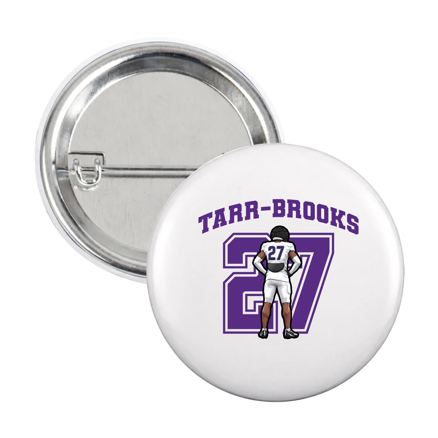 Game Day Button — Number in White