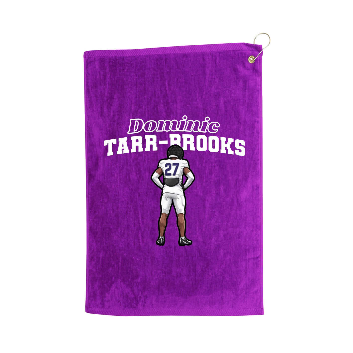 Golf Towel — Name Arch in Purple