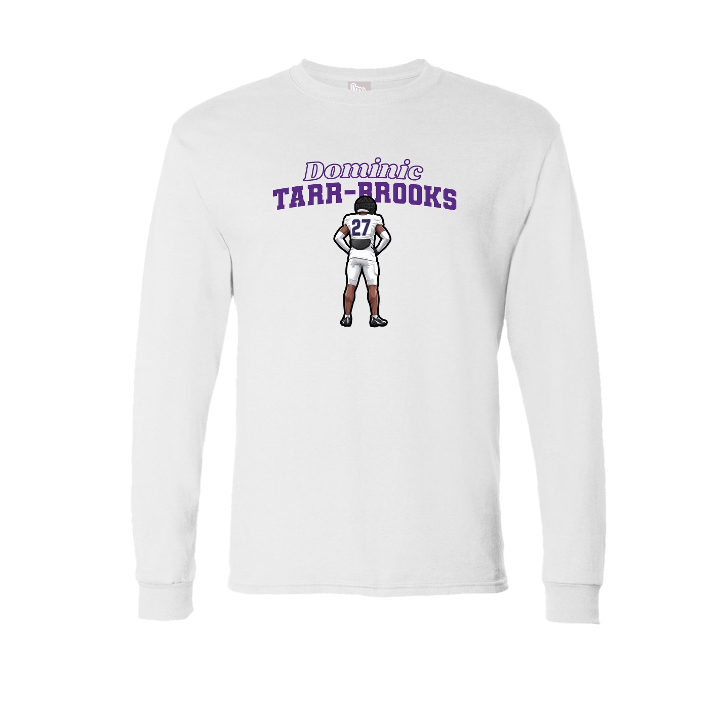 Long Sleeve Tee — Name Arch in White