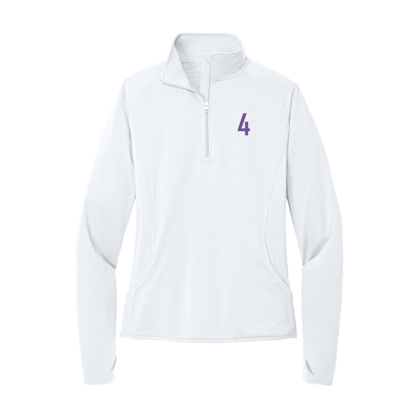 Women's Q-Zip Pullover — Front Shirsy in White