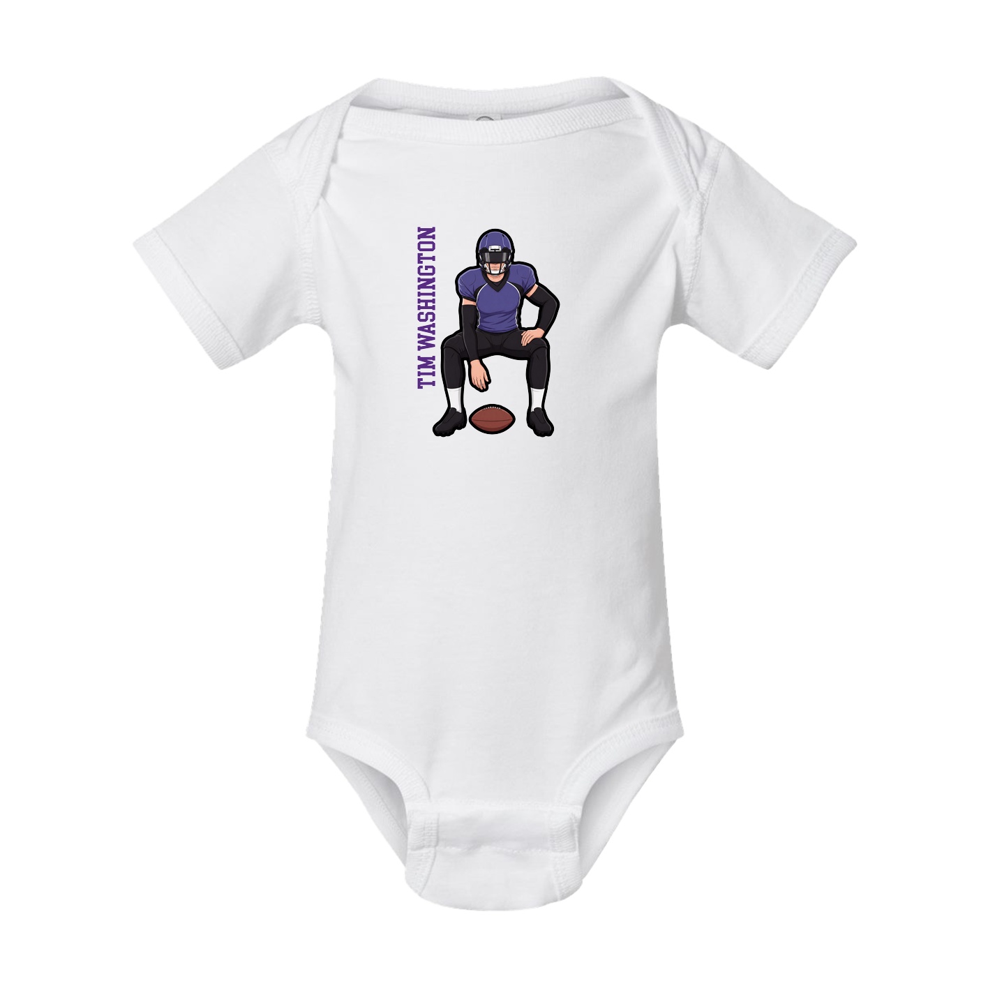 Baby Onesie — Name Vertical in White