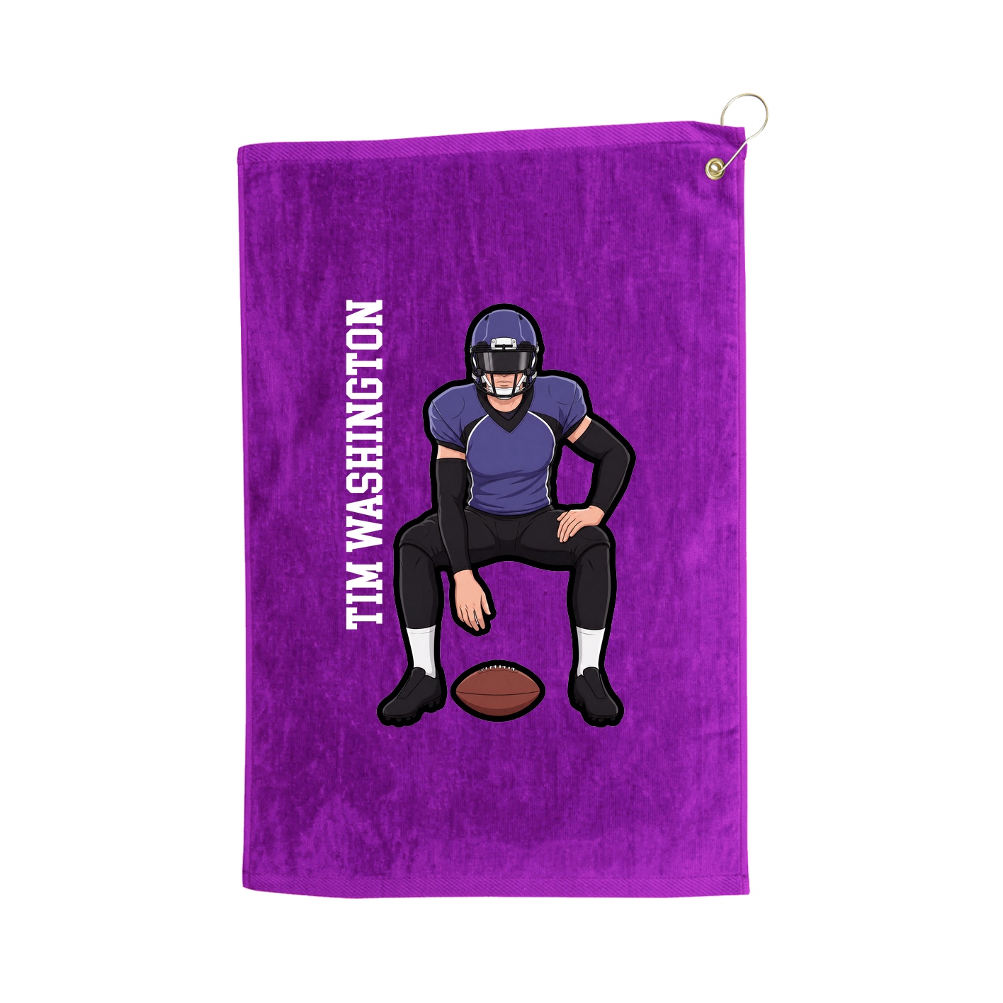 Golf Towel — Name Vertical in Purple