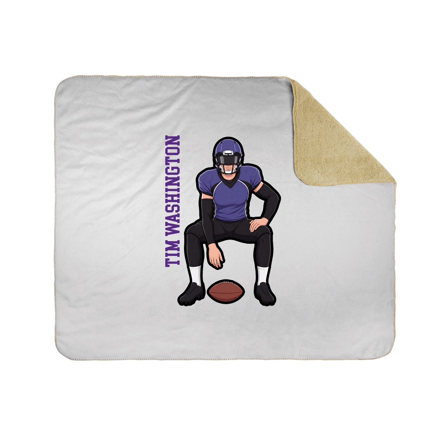 Throw Blanket — Name Vertical in White