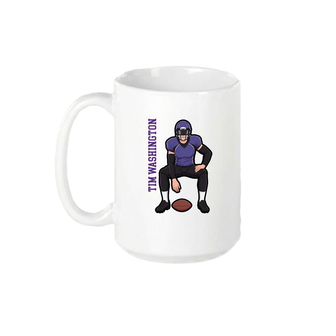 15oz Coffee Mug — Name Vertical in White