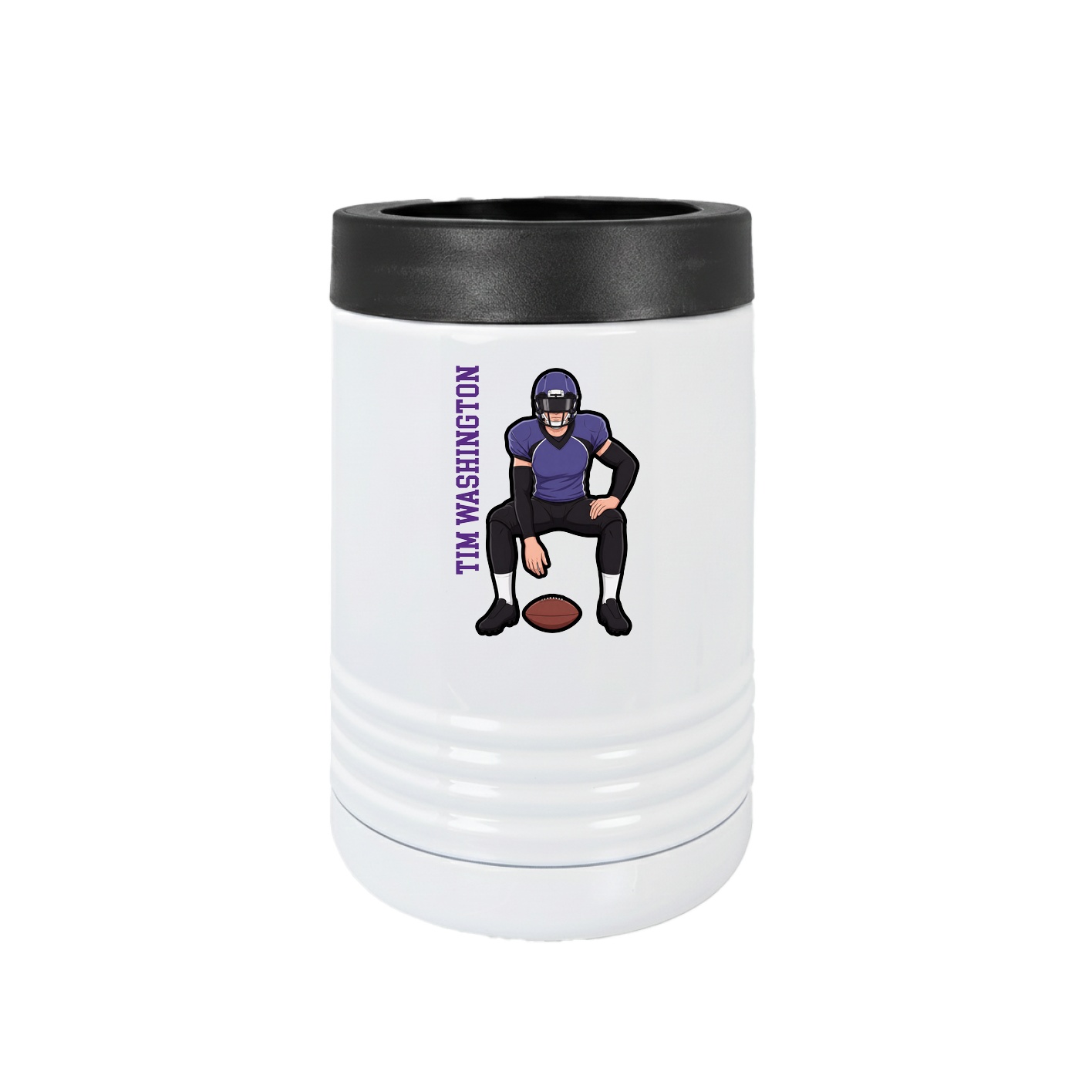 Beverage Holder — Name Vertical in White
