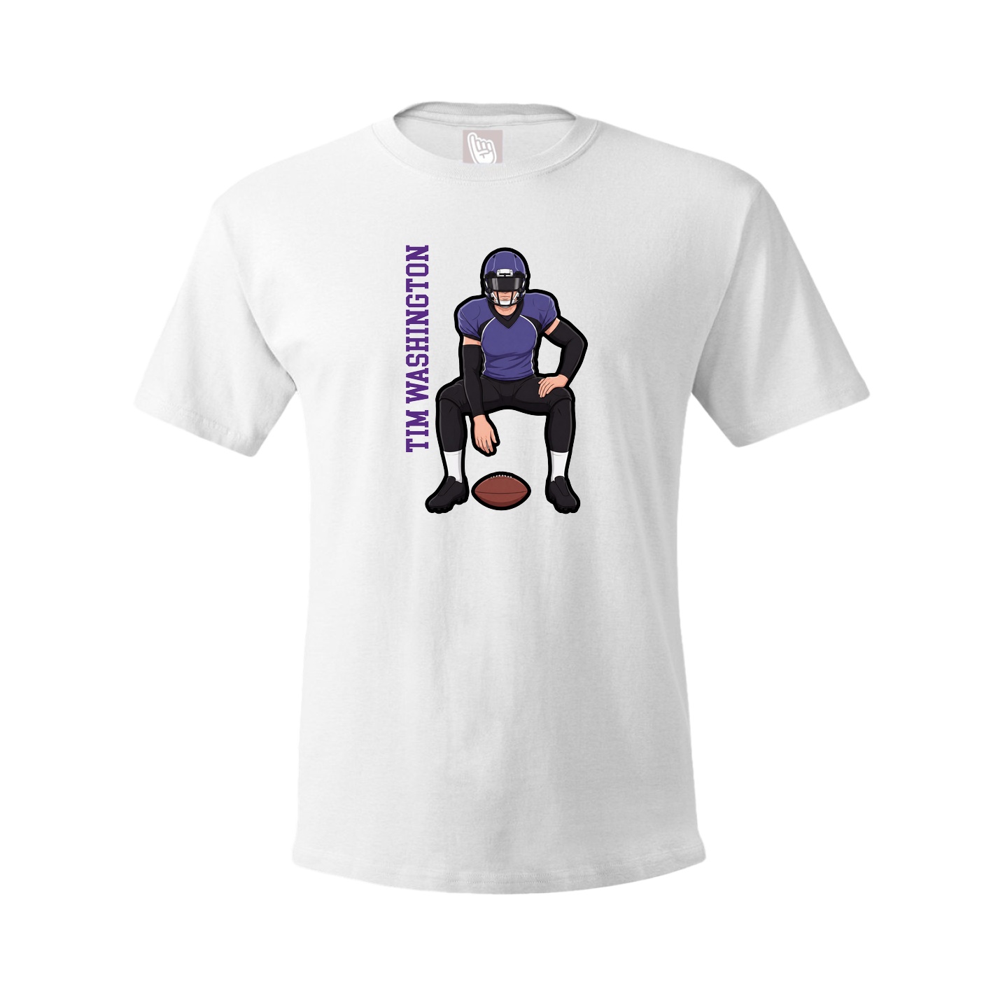 Youth Tee — Name Vertical in White