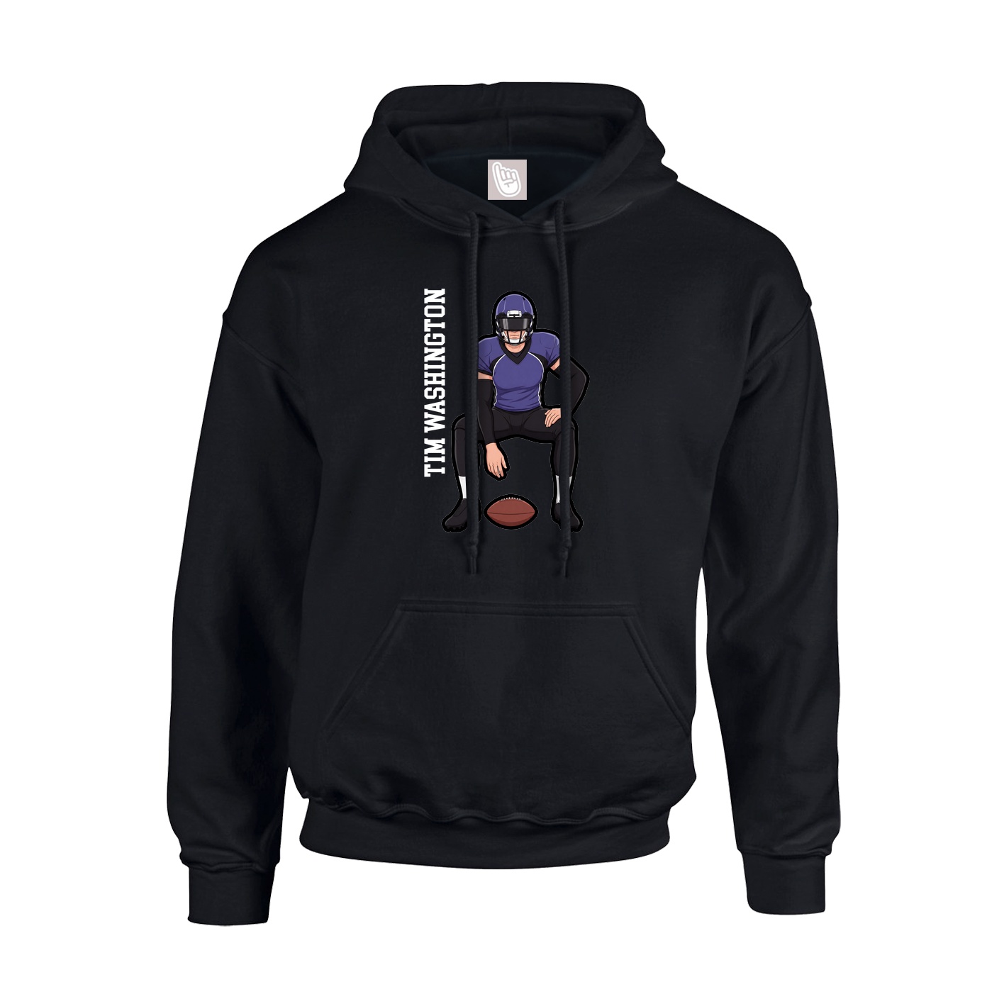 Youth Hoodie — Name Vertical in Black