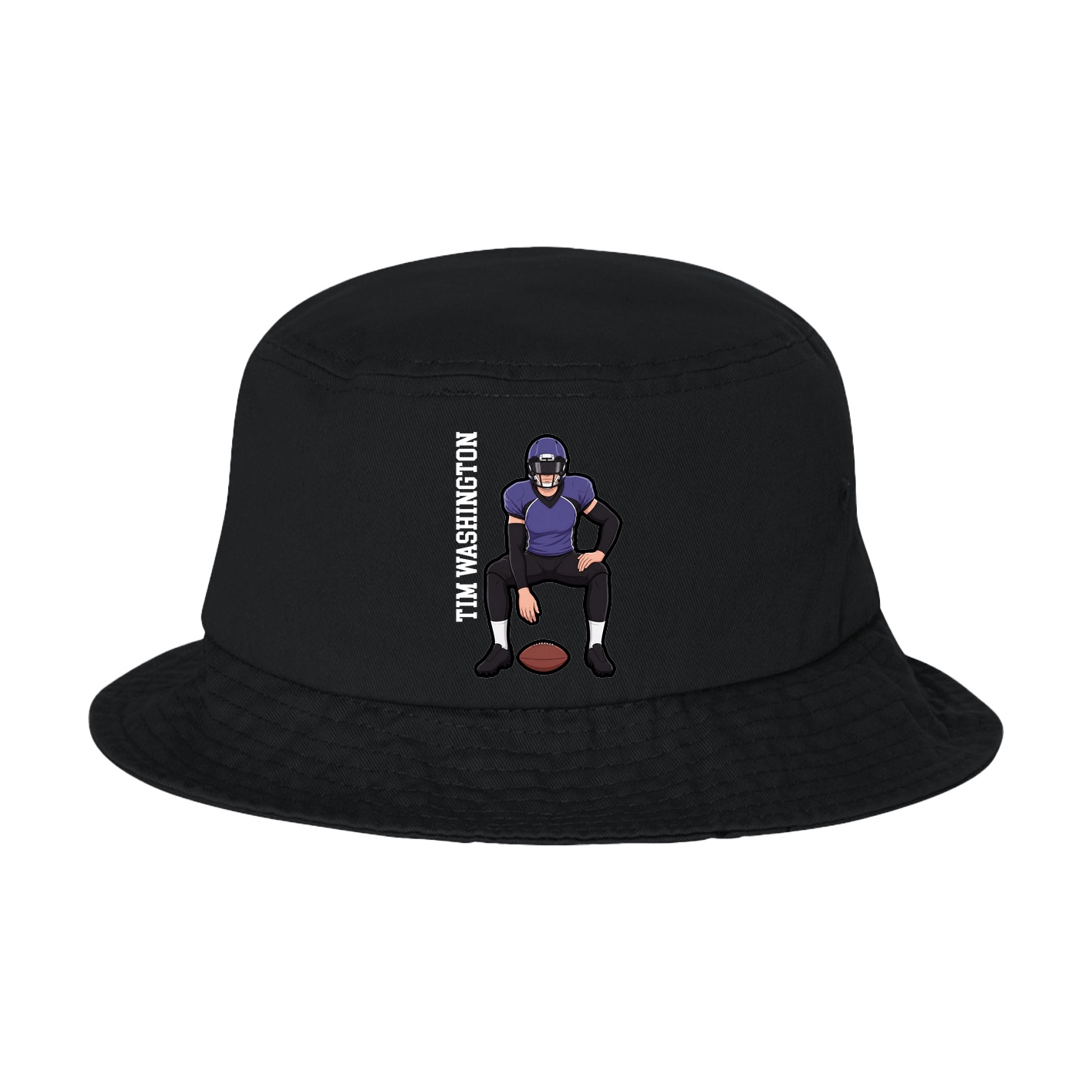 Bucket Cap — Name Vertical in Black