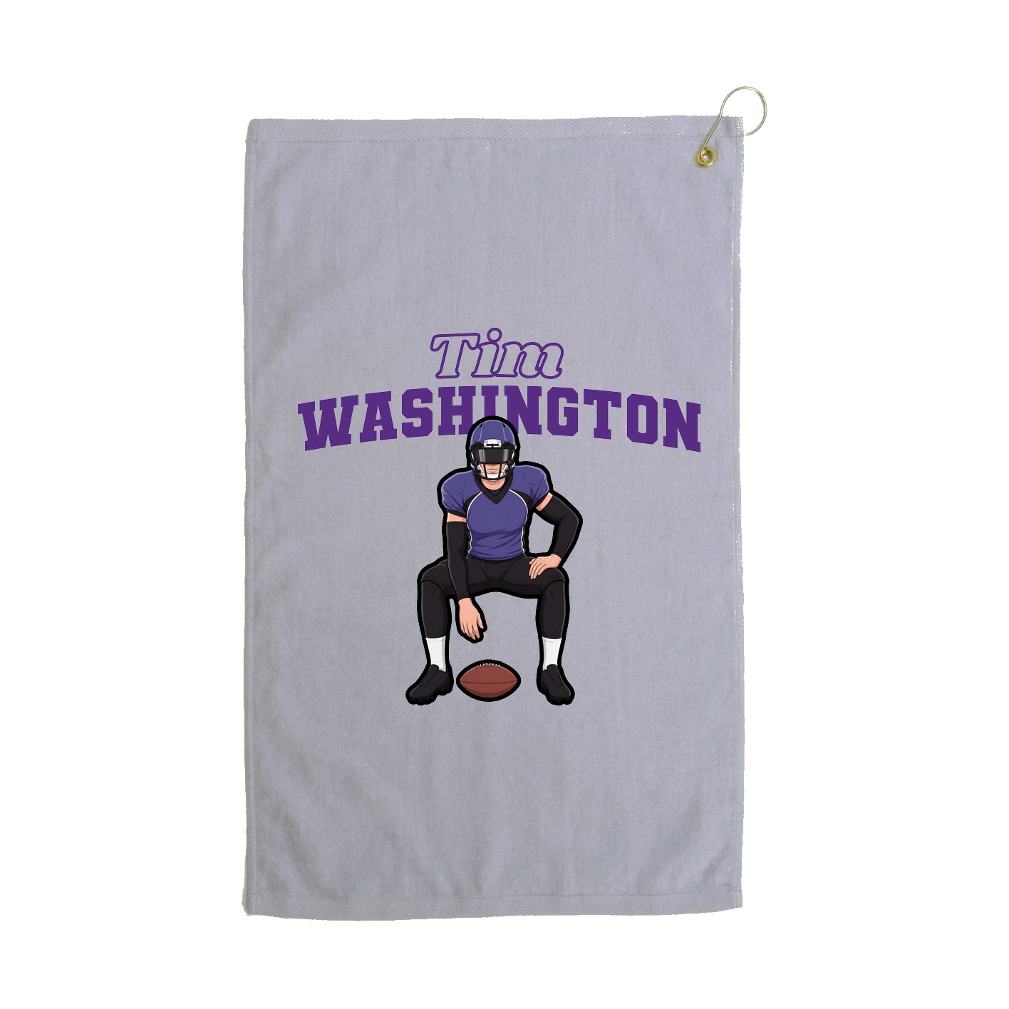 Golf Towel — Name Arch in Grey