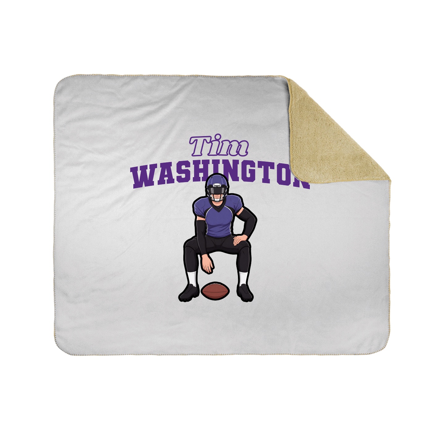 Throw Blanket — Name Arch in White