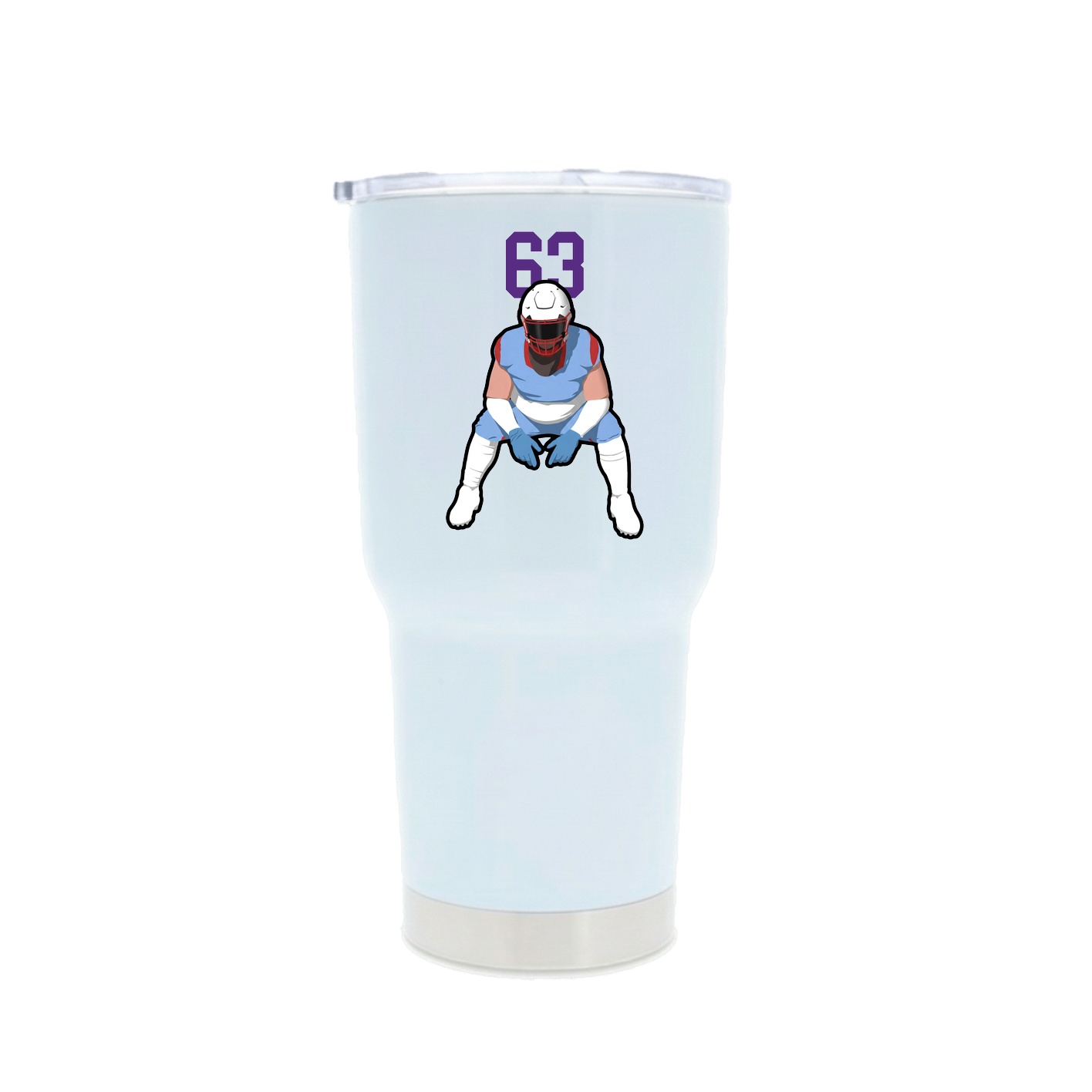 30oz Stainless Steel Tumbler — Number Top in White