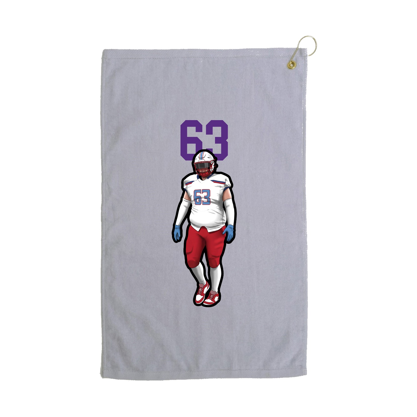 Golf Towel — Number Top in Grey