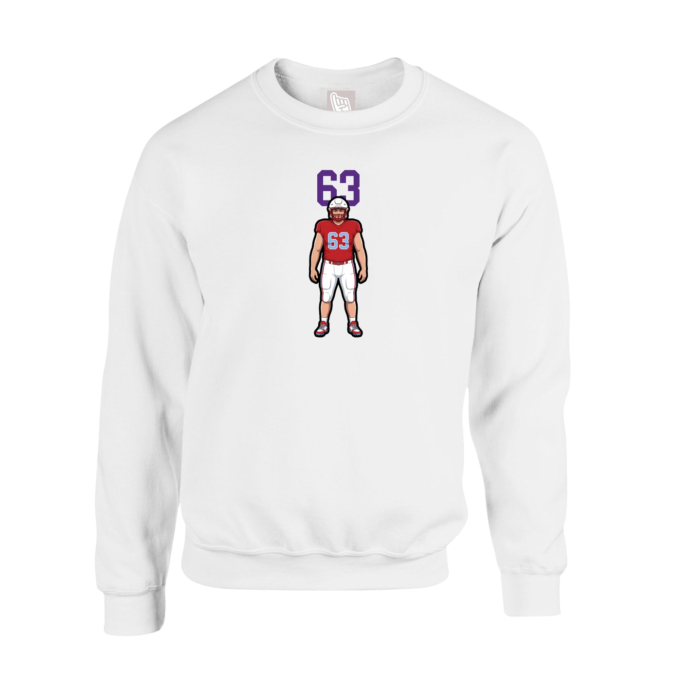 Fleece Crew — Number Top in White