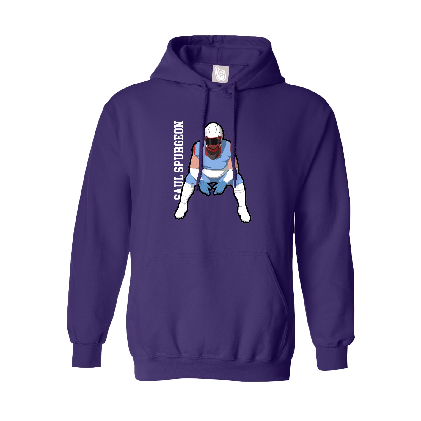 Hoodie — Name Vertical in Purple