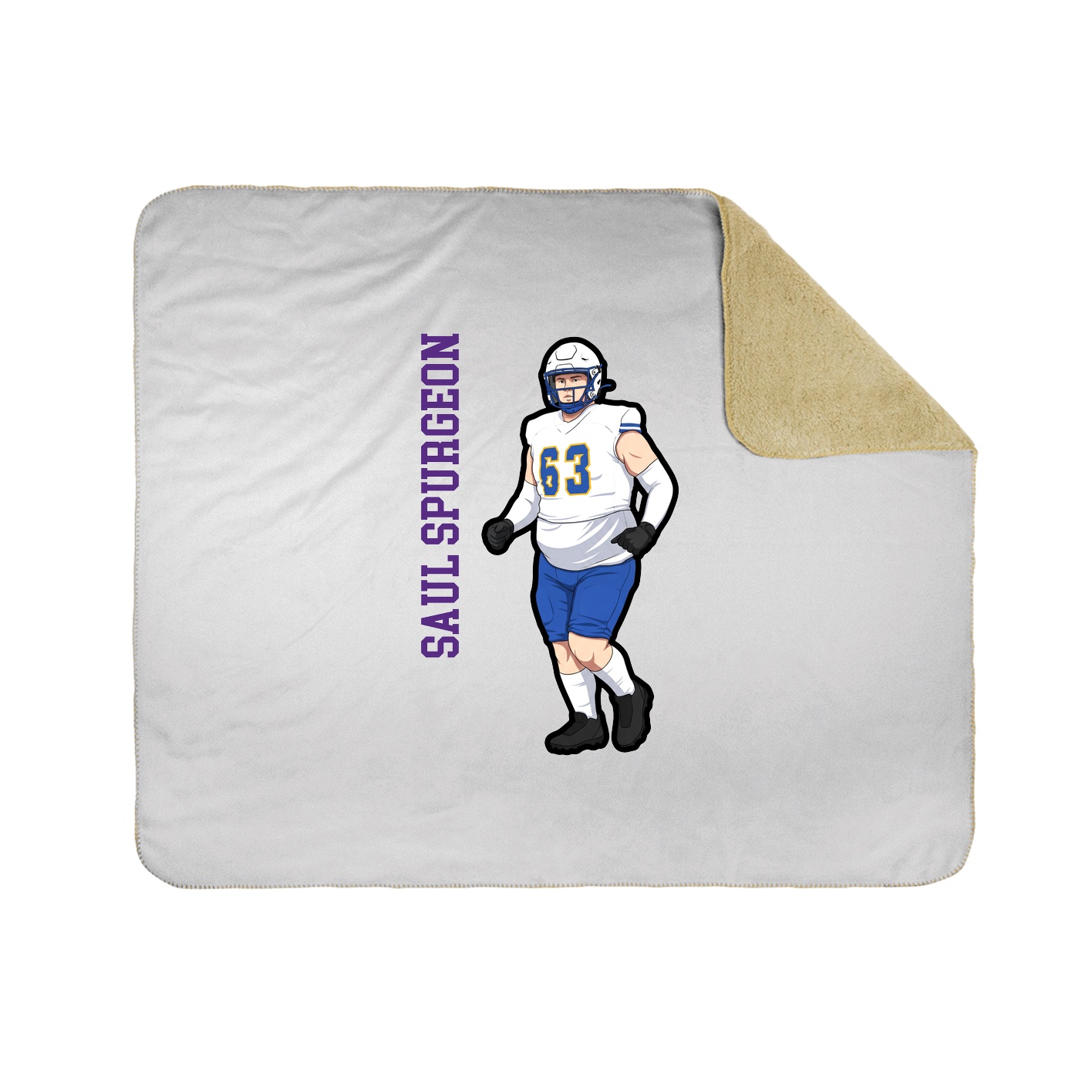 Throw Blanket — Name Vertical in White