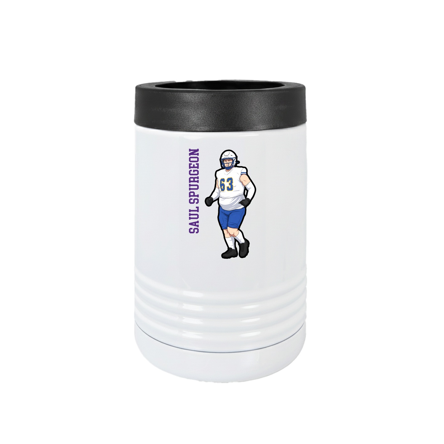 Beverage Holder — Name Vertical in White