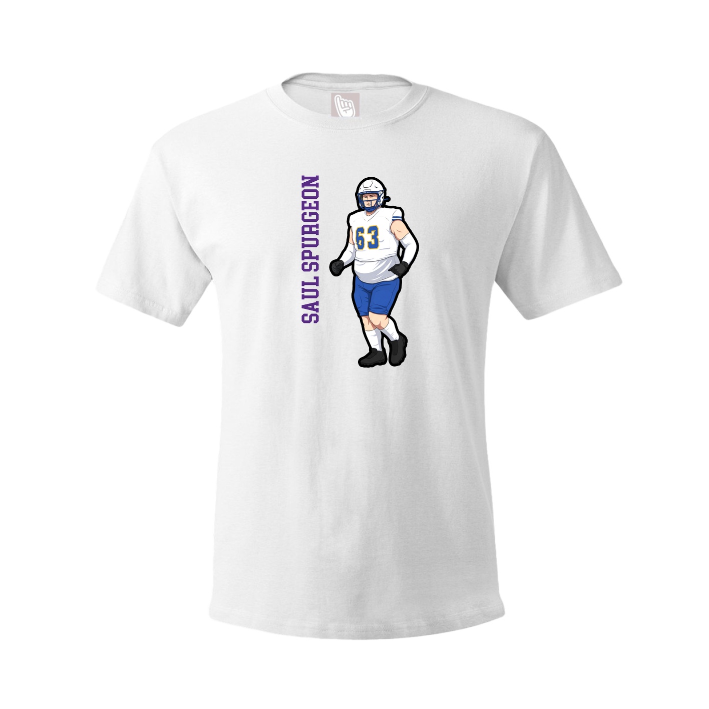 Youth Tee — Name Vertical in White