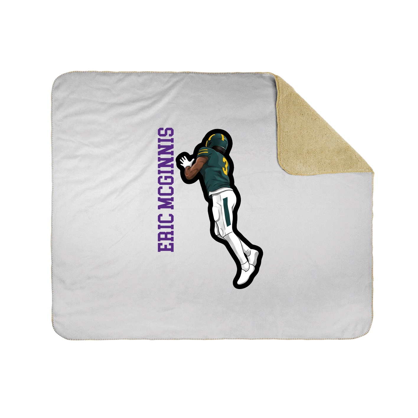 Throw Blanket — Name Vertical in White