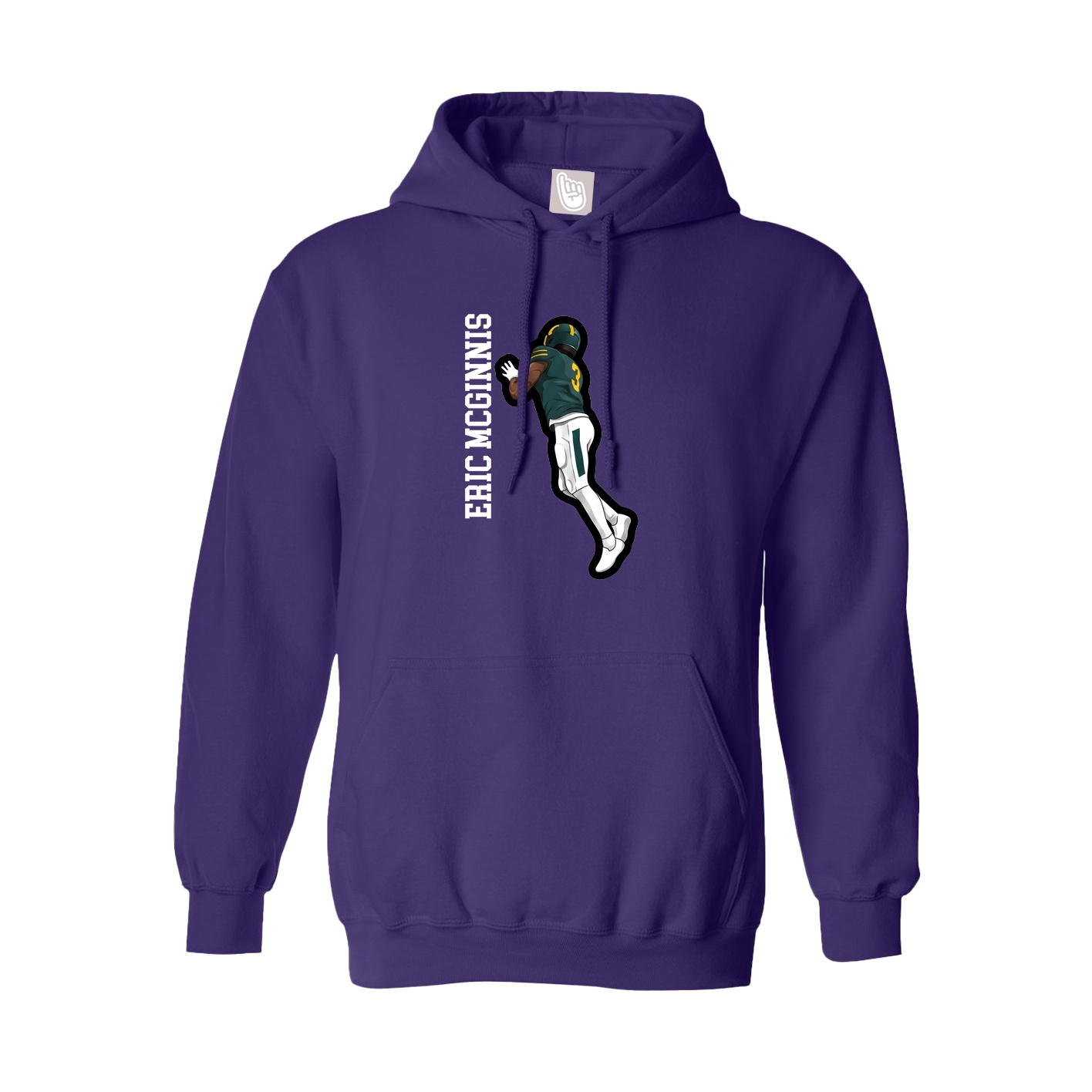 Youth Hoodie — Name Vertical in Purple