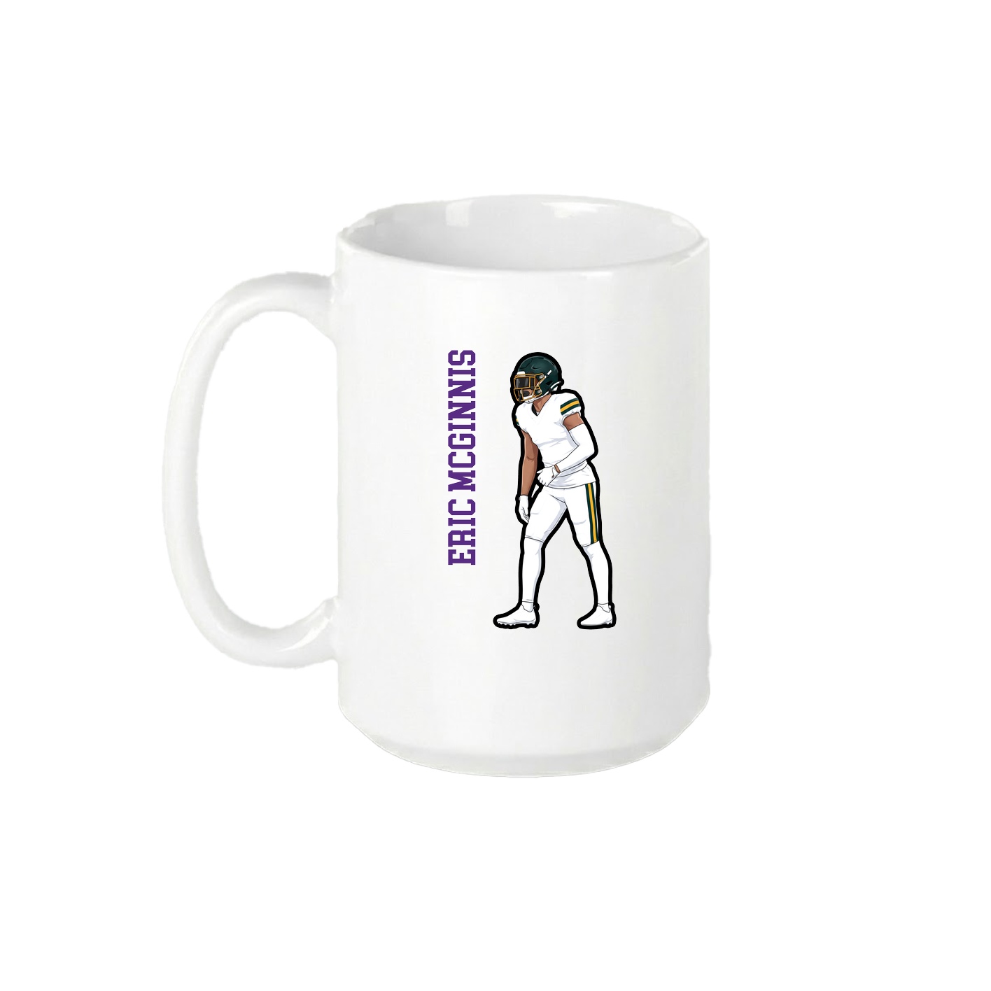 15oz Coffee Mug — Name Vertical in White