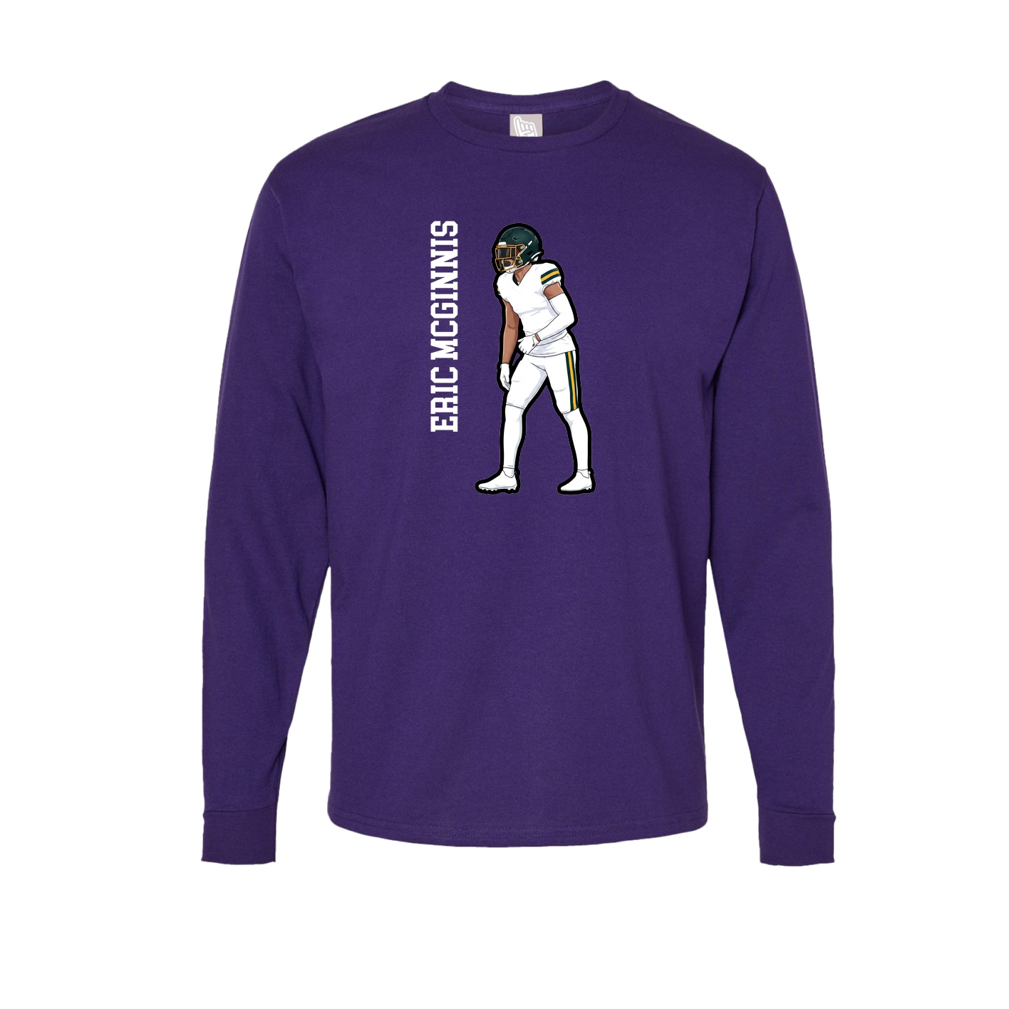 Long Sleeve Tee — Name Vertical in Purple