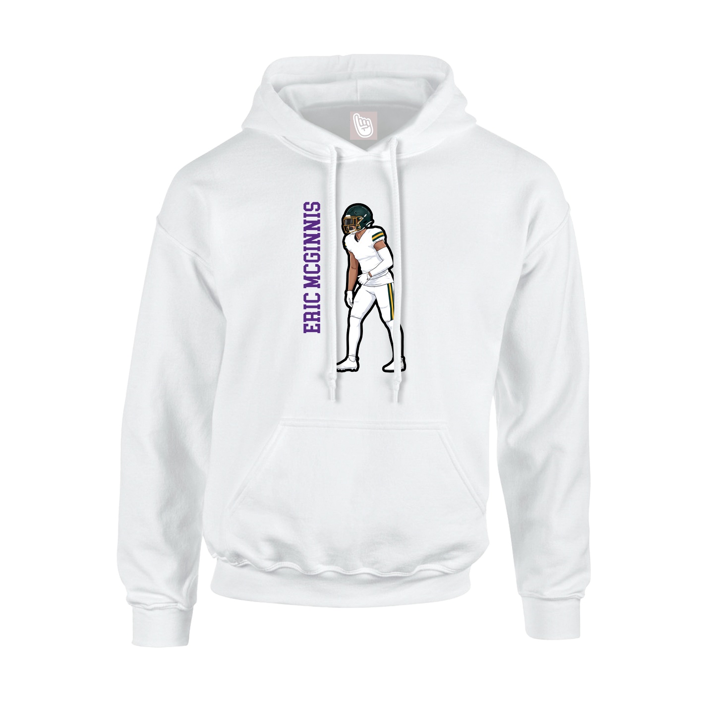 Youth Hoodie — Name Vertical in White