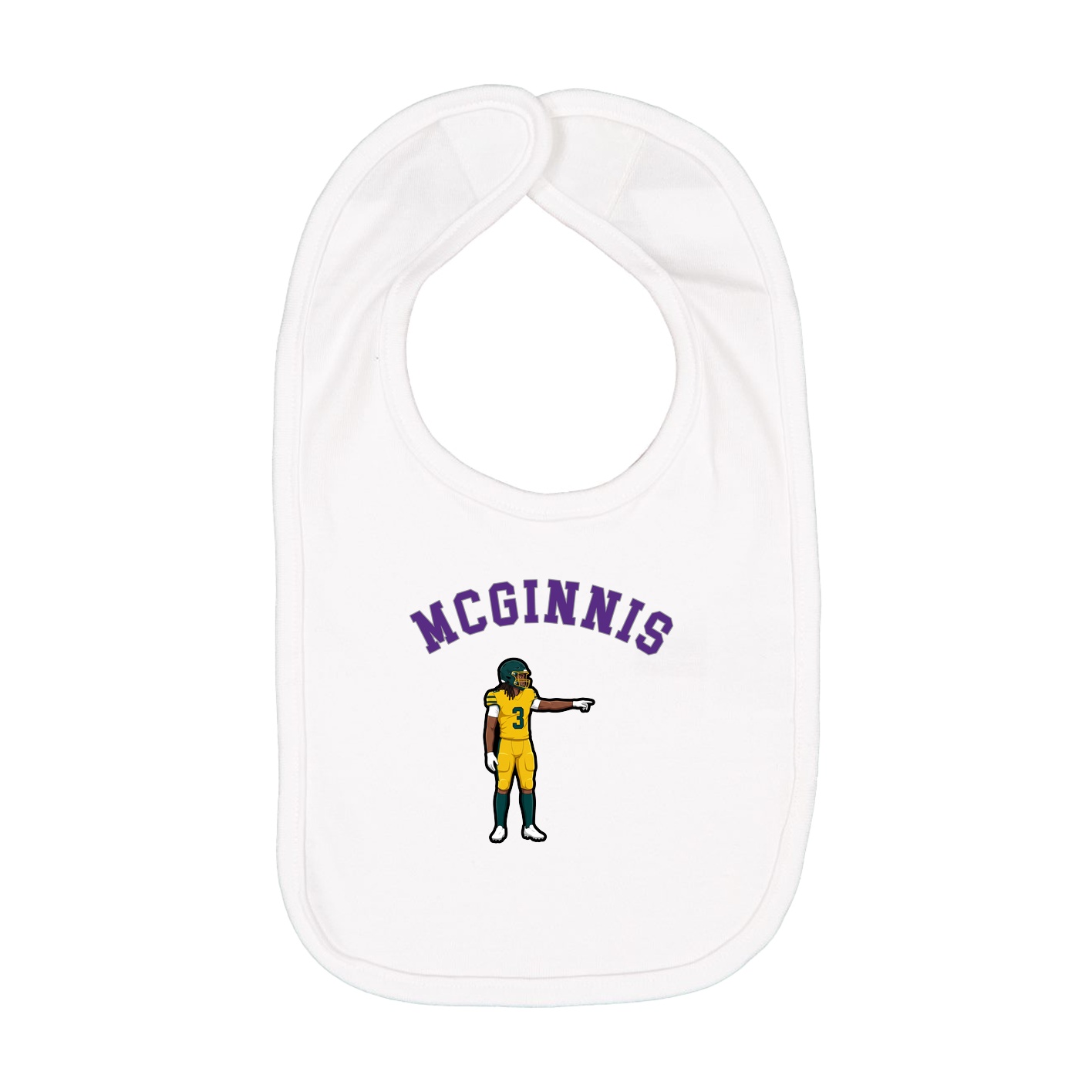 Infant Bib — Shirsey Arch in White