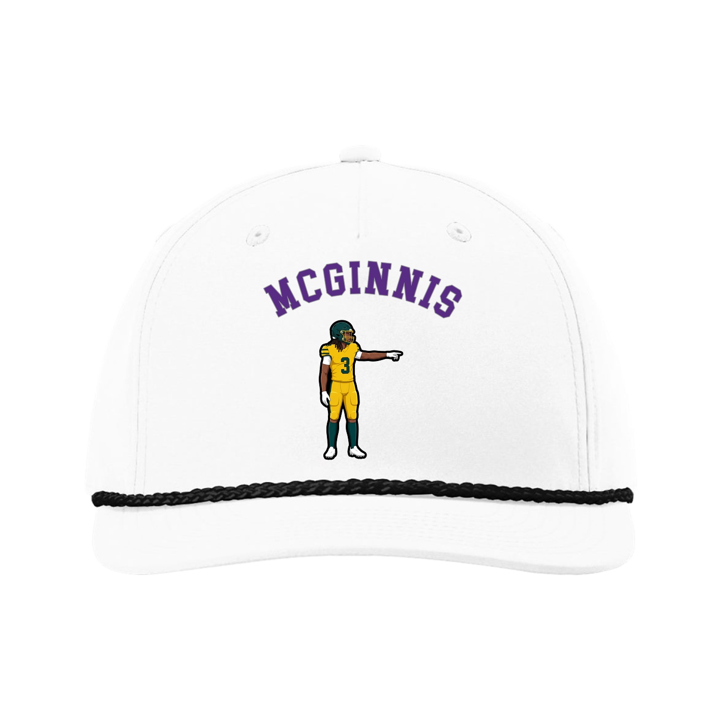 Five-Panel Classic Rope Cap — Shirsey Arch in White