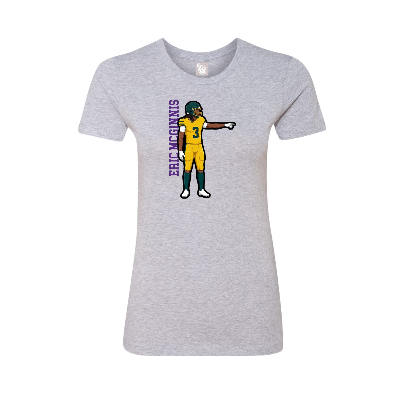 Womens Tee — Name Vertical in Grey