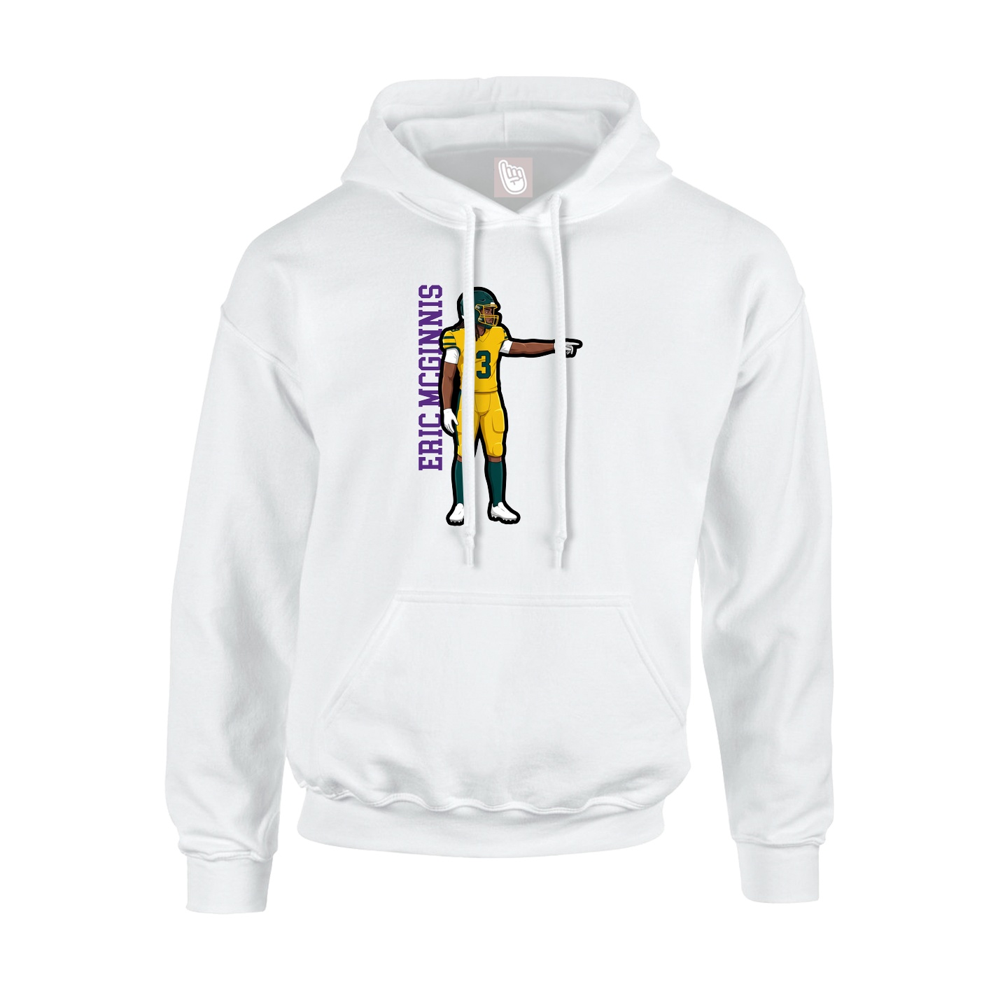Hoodie — Name Vertical in White